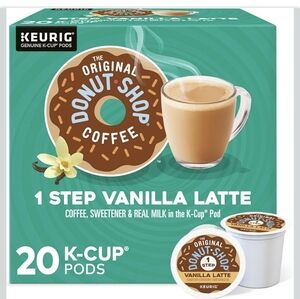 NIB The Original Donut Shop Vanilla Latte 20 Count K-Cup Pods